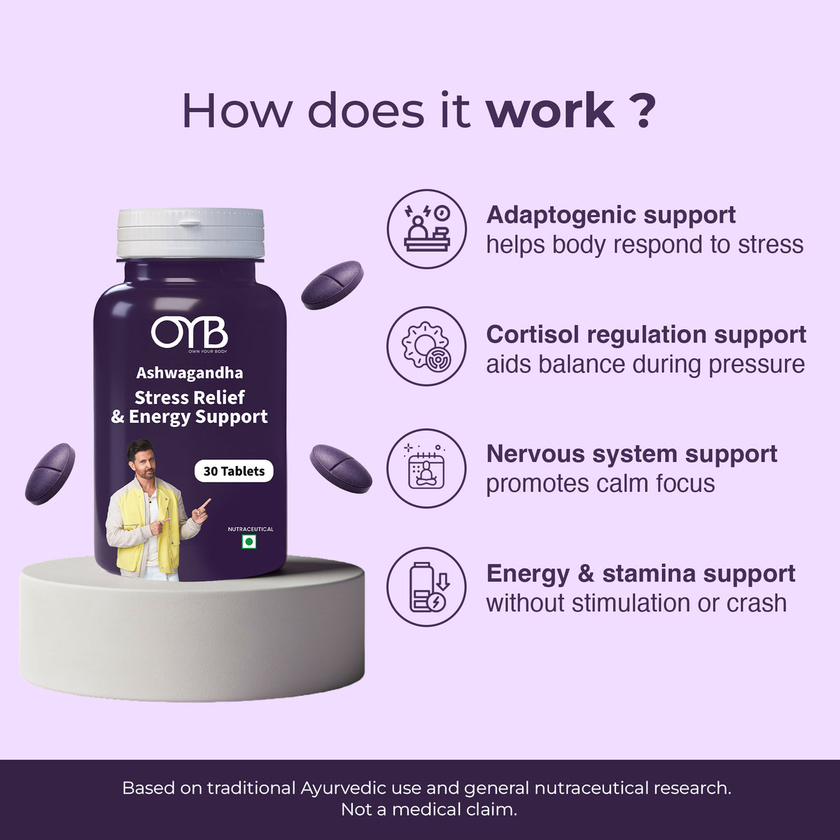 Ashwagandha 500 mg | 30 Tablets | OYB Ashwagandha