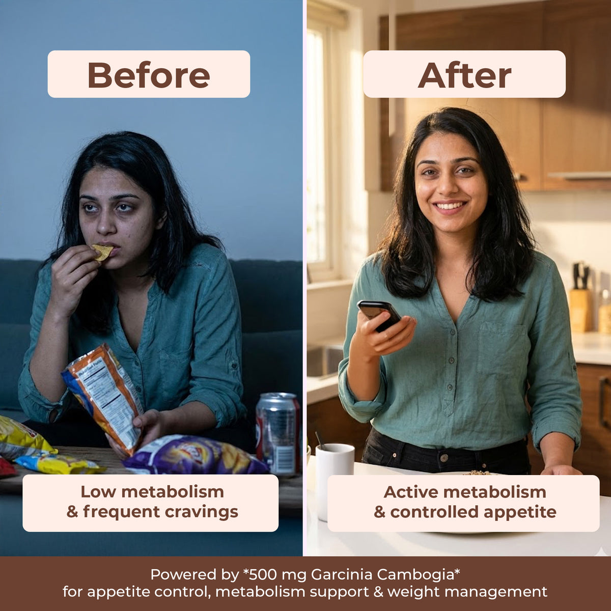 Fat Burner Tablets with Garcinia & Green Tea for Metabolism Support | 30 Tablets | OYB Calorie Crush