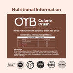 Fat Burner Tablets with Garcinia & Green Tea for Metabolism Support | 30 Tablets | OYB Calorie Crush