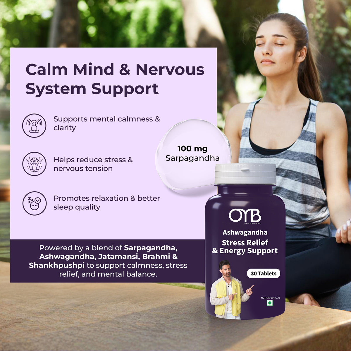 Ashwagandha 500 mg | 30 Tablets | OYB Ashwagandha