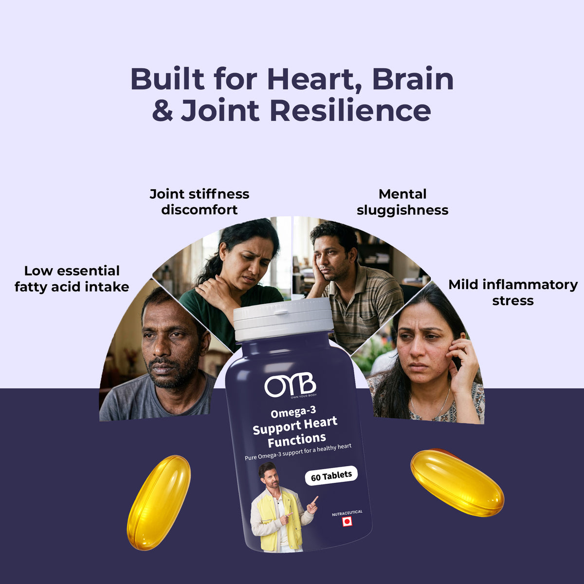 Omega-3 Fish Oil 1000 mg | 60 Softgels | OYB Omega