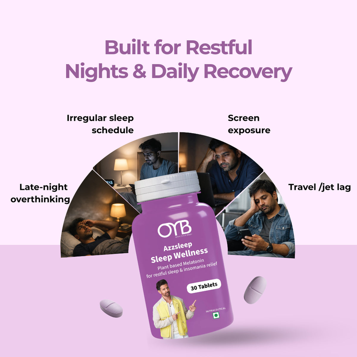 OYB Azzleep — Melatonin 10mg Sleep Support Tablets
