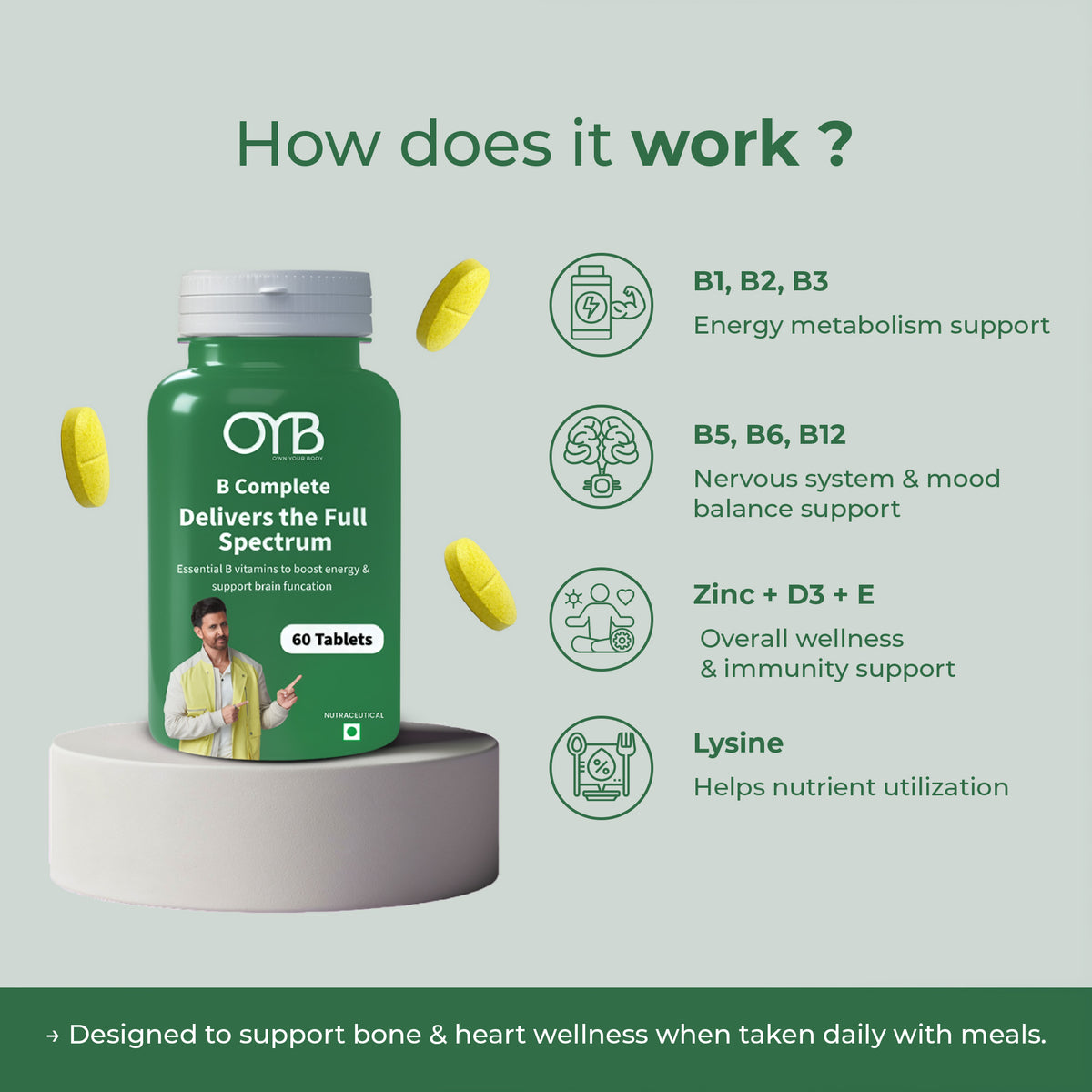 Vitamin B-Complex | 30 Tablets | OYB B Complete