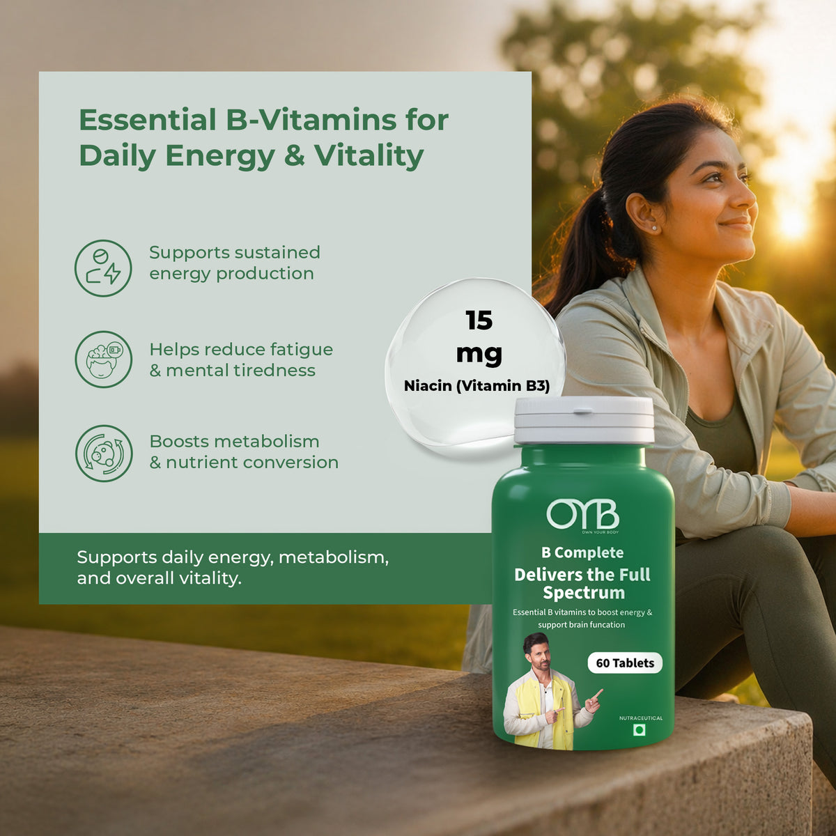 Vitamin B-Complex | 30 Tablets | OYB B Complete