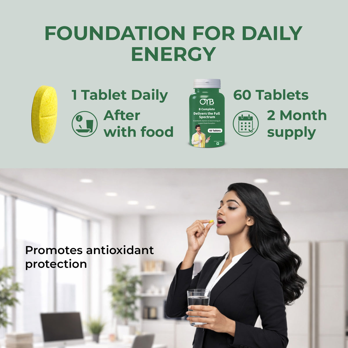 Vitamin B-Complex | 30 Tablets | OYB B Complete