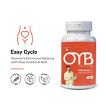 OYB PCOS Support Supplement for Women with Myo-Inositol & NAC for Hormonal Balance | 30 Tablets