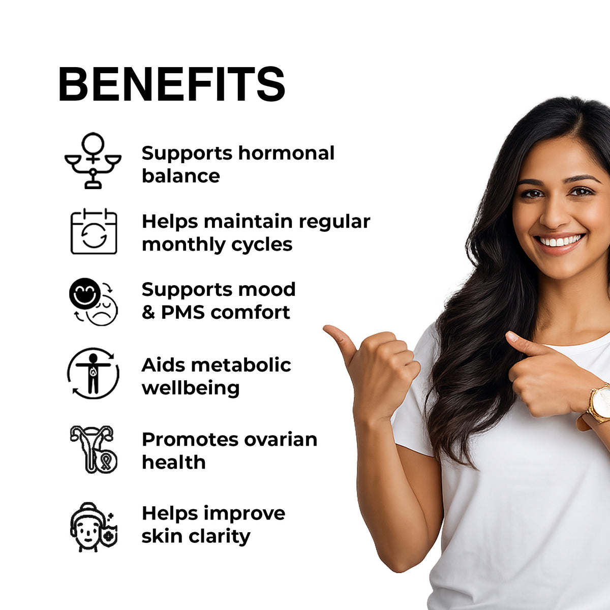 OYB PMSupport Supplement for Women with Myo-Inositol & NAC for Hormonal Balance | 30 Tablets | OYB Easy Cycle