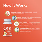 OYB PCOS Support Supplement for Women with Myo-Inositol & NAC for Hormonal Balance | 30 Tablets