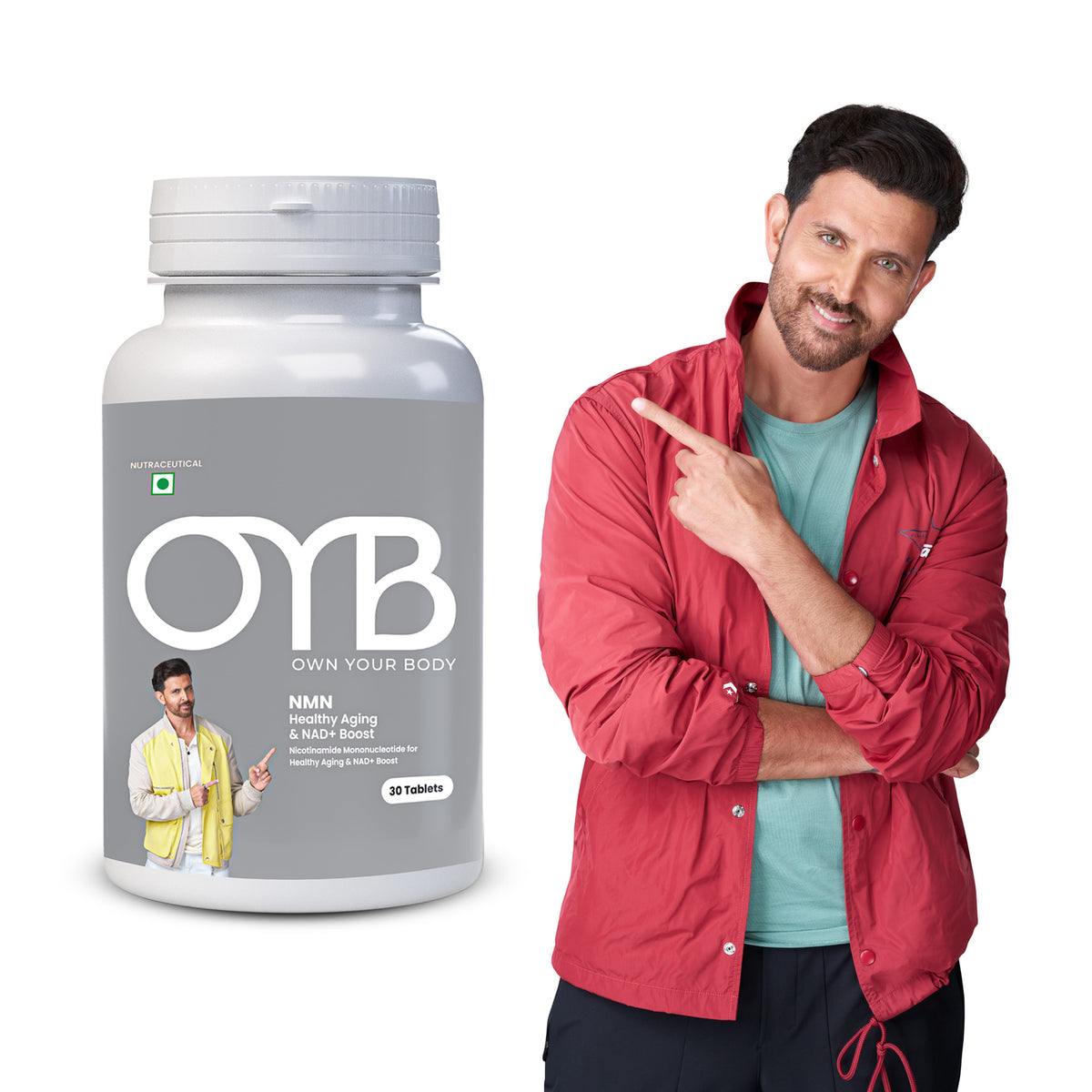 OYB NMN Anti-Aging Tablets with Nicotinamide Mononucleotide for NAD+ Boost | 30 Tablets | OYB NMN