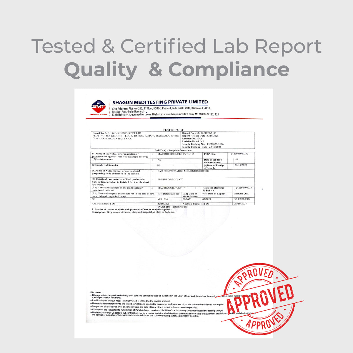 NMN 1000 mg | 30 Tablets | OYB NMN