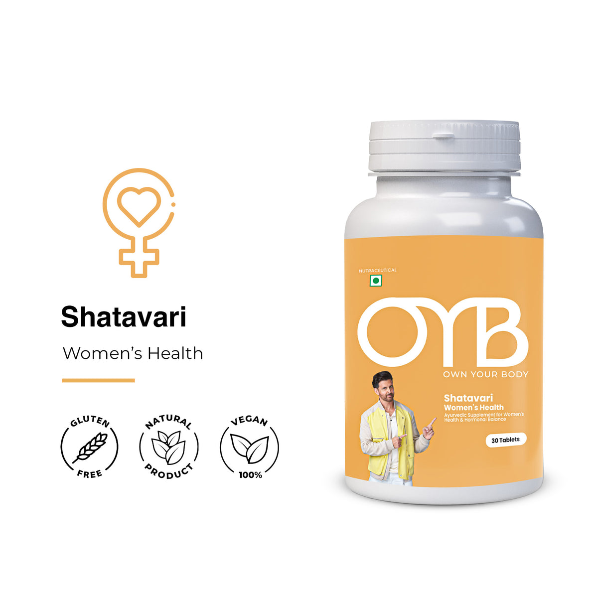 OYB Shatavari Tablets for Women's Health & Hormonal Balance | 30 Tablets | OYB Shatavari
