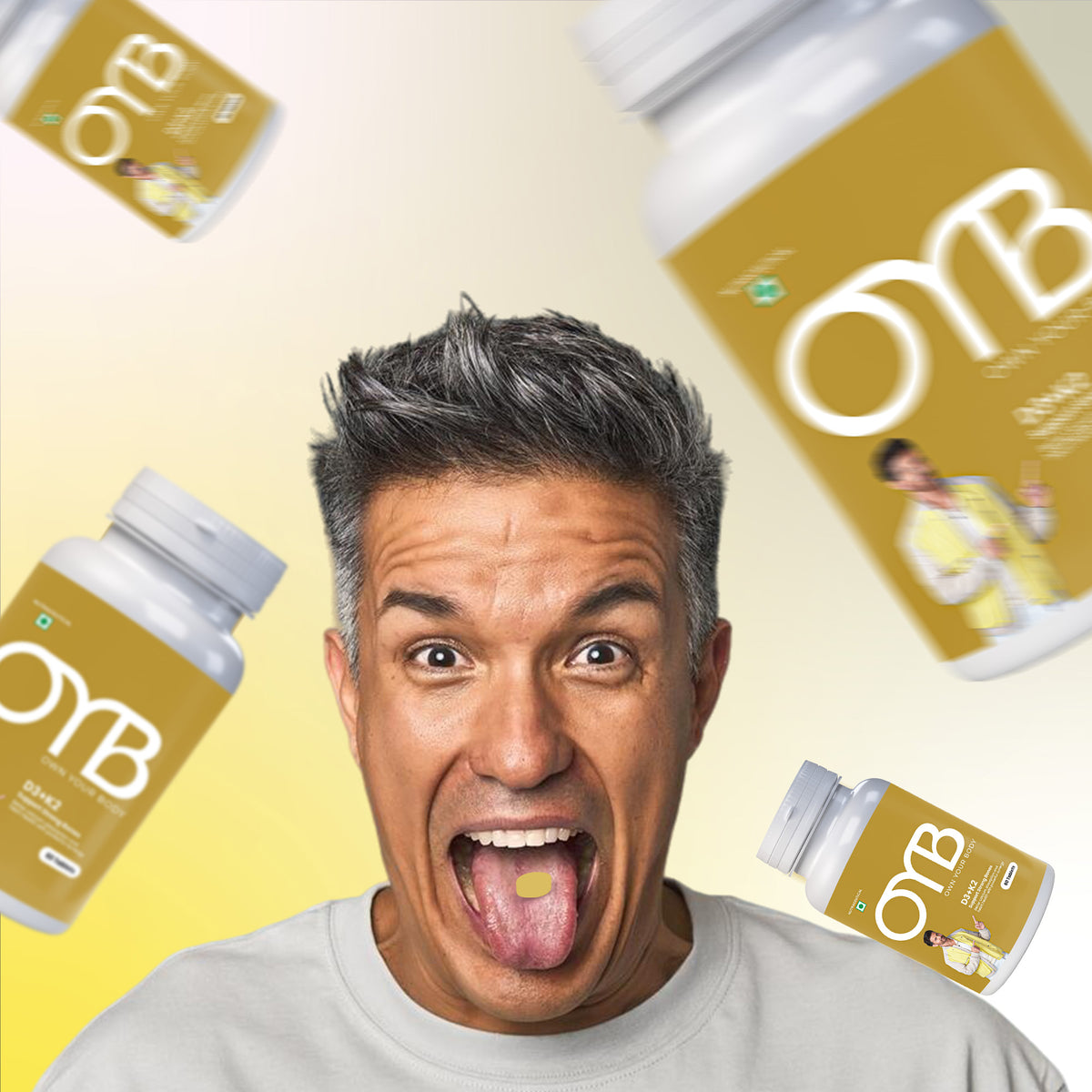 OYB D3 + K2 for Bone & Heart Health with D3, K2 MK-7 & Calcium | 60 Tablets | OYB D3 + K2