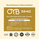 Vitamin D3 + K2 (MK-7)| 60 Tablets | OYB D3+K2