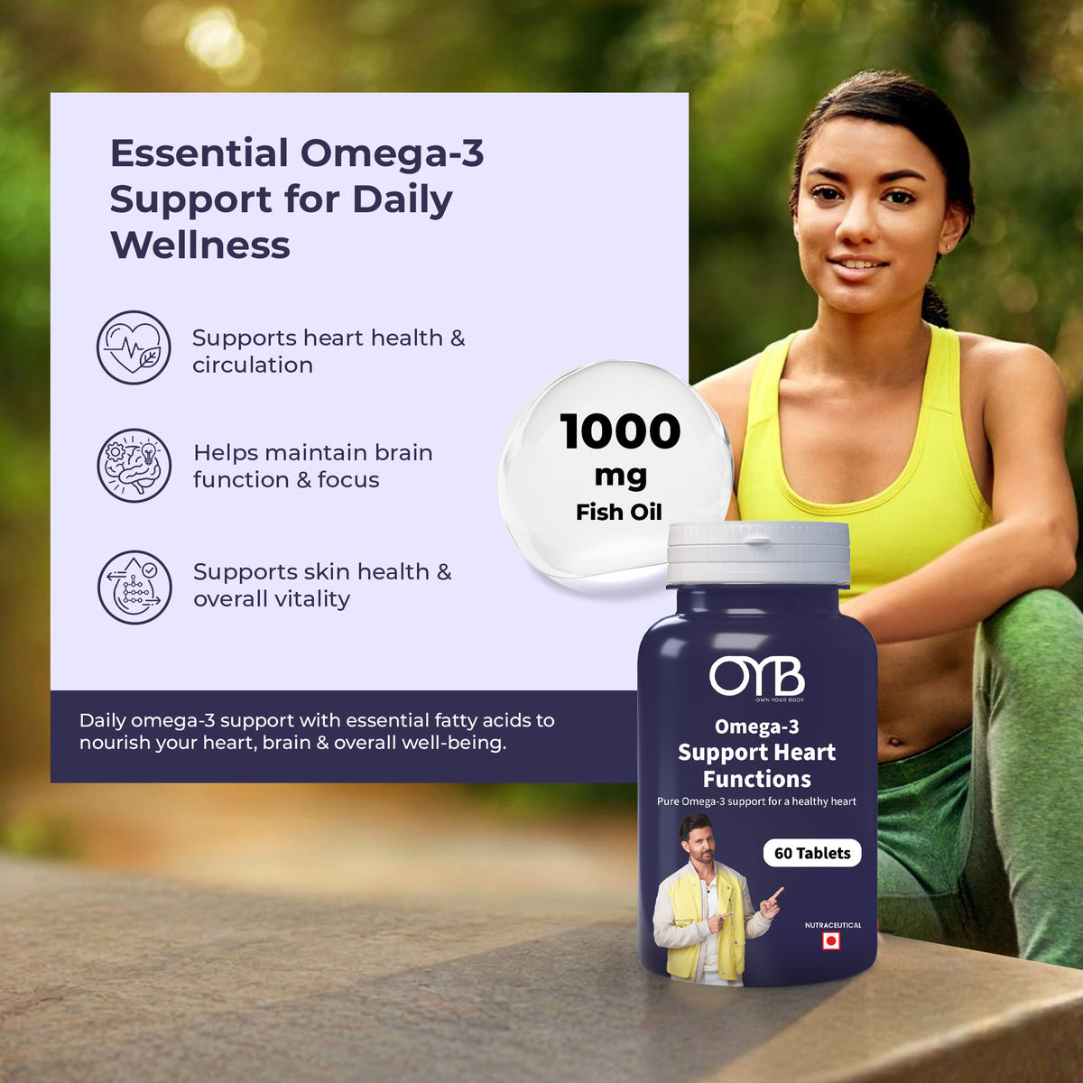 Omega-3 Fish Oil 1000 mg | 60 Softgels | OYB Omega