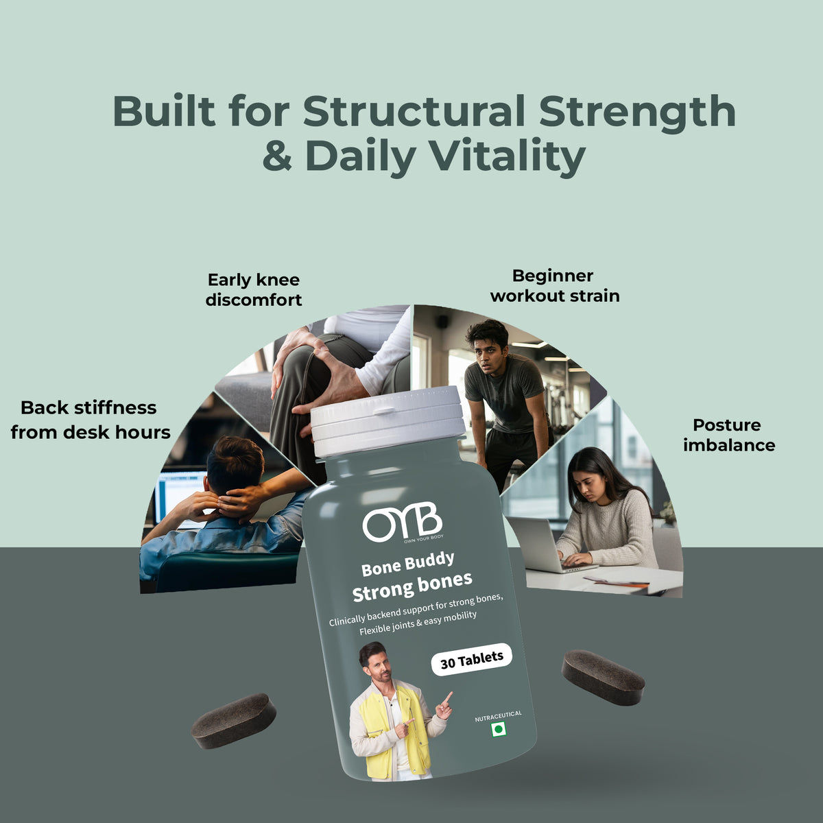 Bone & Joint Support Formula | 30 Tablets | OYB Bone Buddy