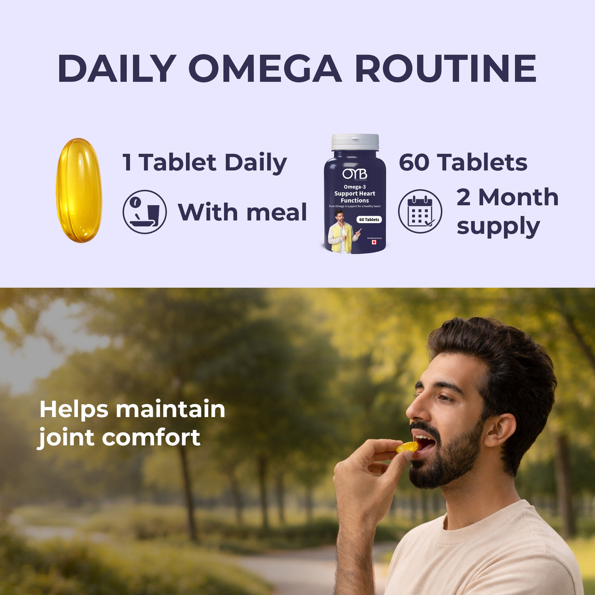 Omega-3 Fish Oil 1000 mg | 60 Softgels | OYB Omega