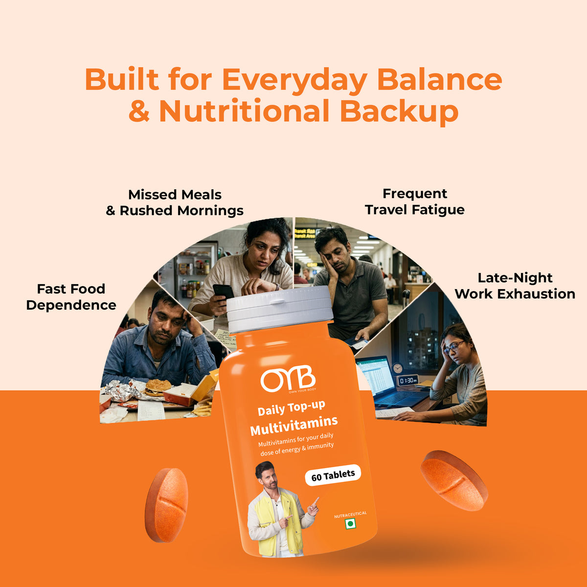 Multivitamin with 24 Nutrients | 60 Tablets | OYB Daily Top-Up