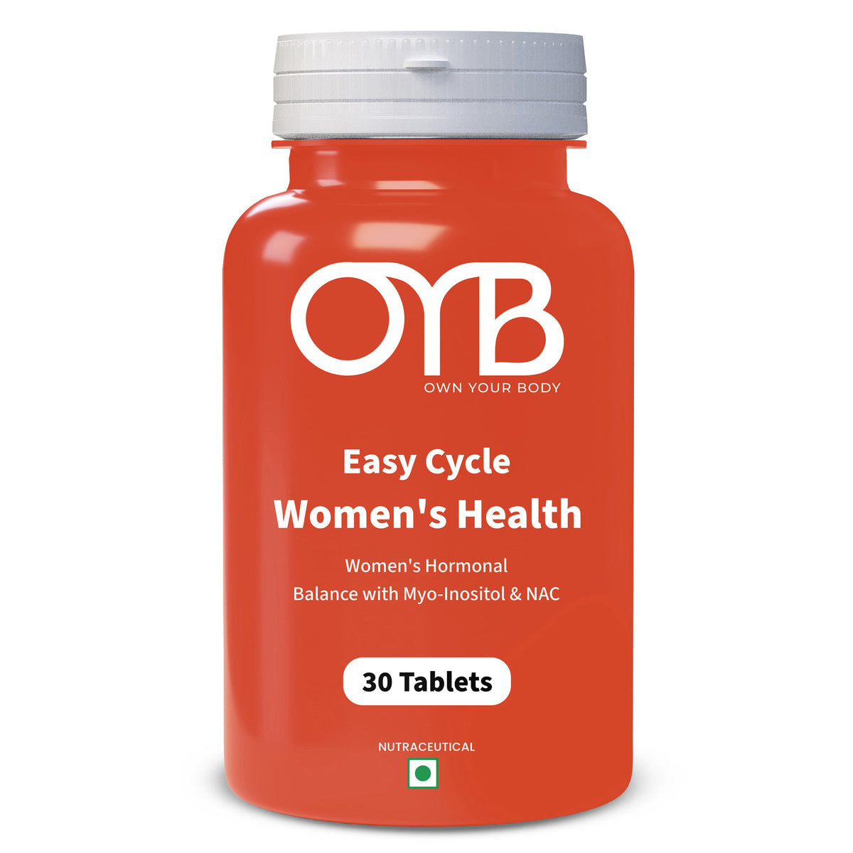 OYB PMSupport Supplement for Women with Myo-Inositol & NAC for Hormonal Balance | 30 Tablets | OYB Easy Cycle
