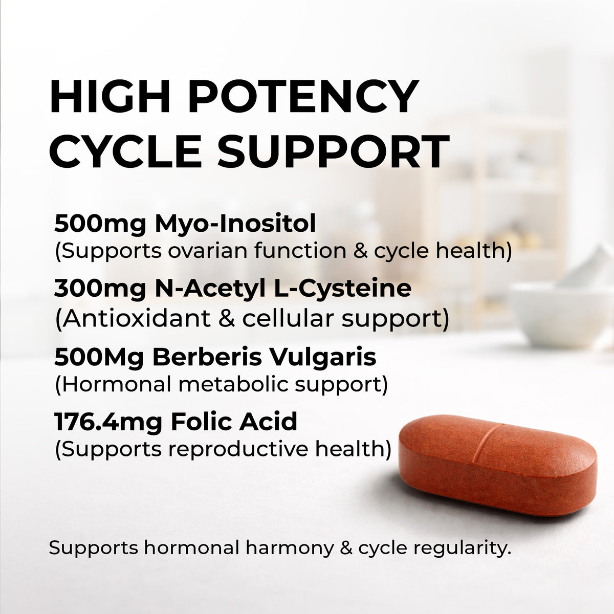 OYB PMSupport Supplement for Women with Myo-Inositol & NAC for Hormonal Balance | 30 Tablets | OYB Easy Cycle