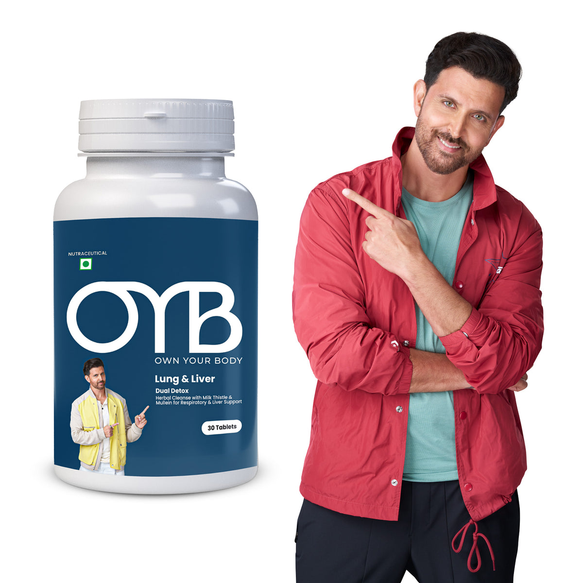 OYB Lung & Liver Dual Detox with Milk Thistle & Mullein | 30 Tablets | OYB Lung & Liver Dual Detox