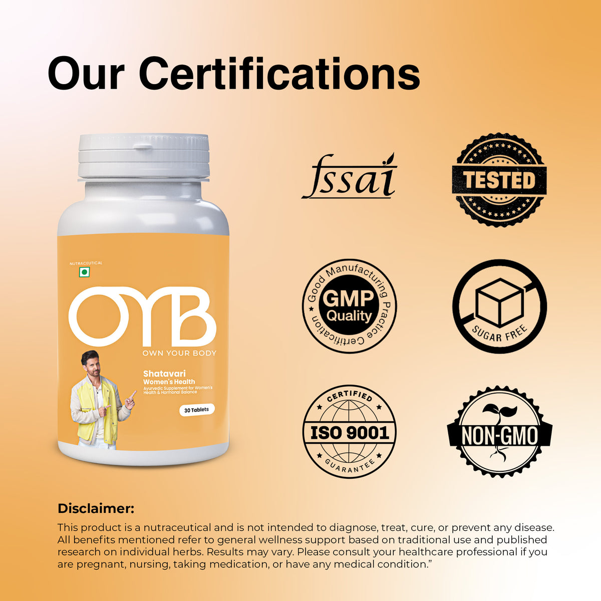 OYB Shatavari Tablets for Women's Health & Hormonal Balance | 30 Tablets | OYB Shatavari