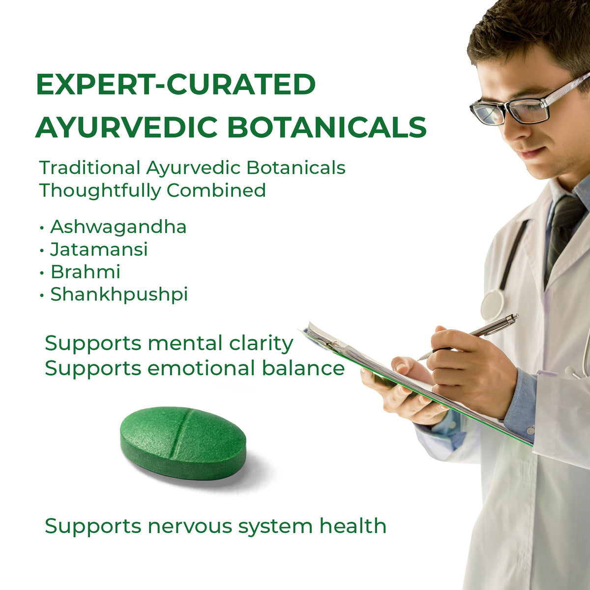 Stress Relief with Ashwagandha + Brahmi | 30 Tablets | OYB Brain Ease