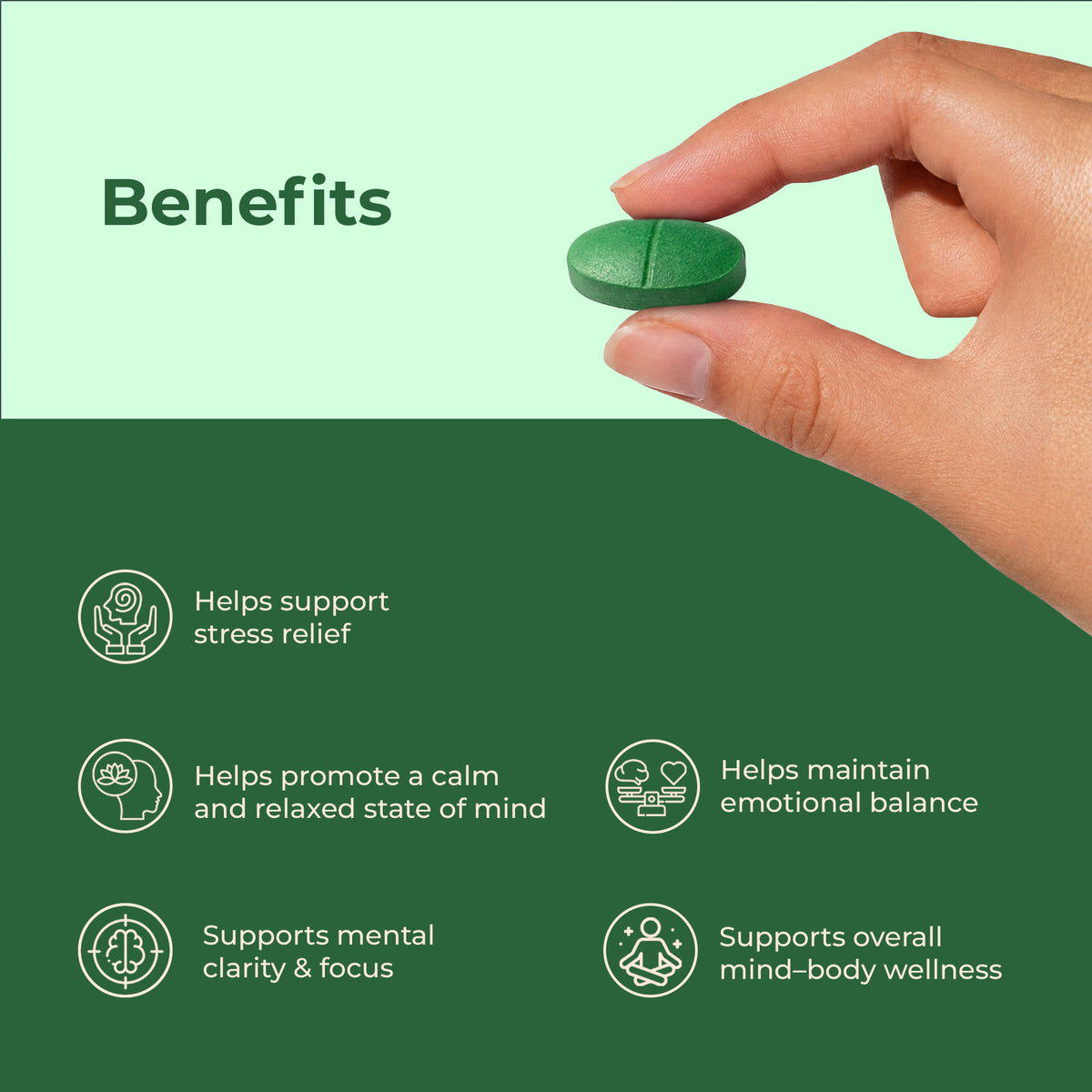 Stress Relief with Ashwagandha + Brahmi | 30 Tablets | OYB Brain Ease