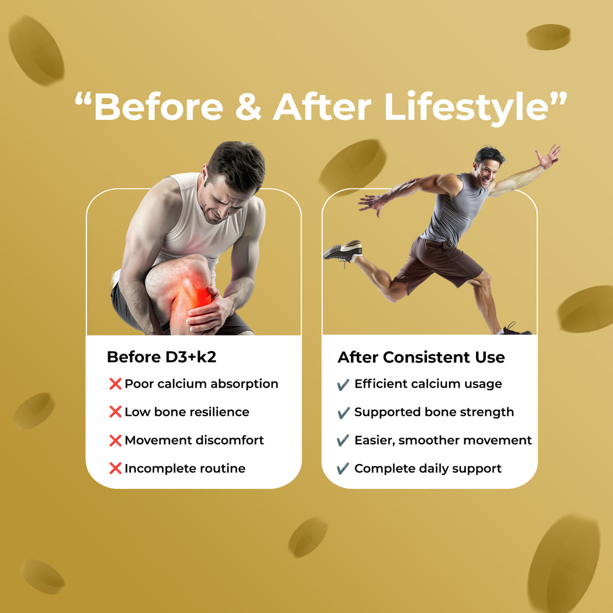 OYB D3 + K2 for Bone & Heart Health with D3, K2 MK-7 & Calcium | 60 Tablets | OYB D3 + K2